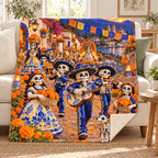 Talavera Parade blanket, on a sofa