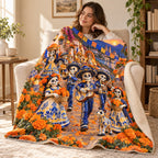 Talavera Parade blanket, wrapped around a reader