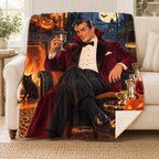 Vampire Lounge blanket, on a sofa
