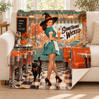 Spellbound Diner blanket, on a sofa