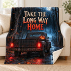 Midnight Drive blanket, on a sofa