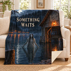Haunted Lake blanket, on a sofa