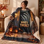 Shadow At Door blanket, wrapped around a reader