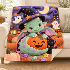 Tiny Dragon blanket, on a sofa
