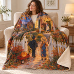 Last House on Maple blanket, wrapped around a reader
