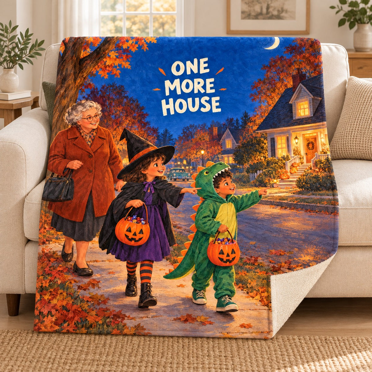 One More House blanket, on a sofa