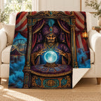 Fortune Under Glass blanket, on a sofa