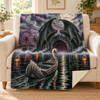 Tunnel of Phantoms blanket, on a sofa