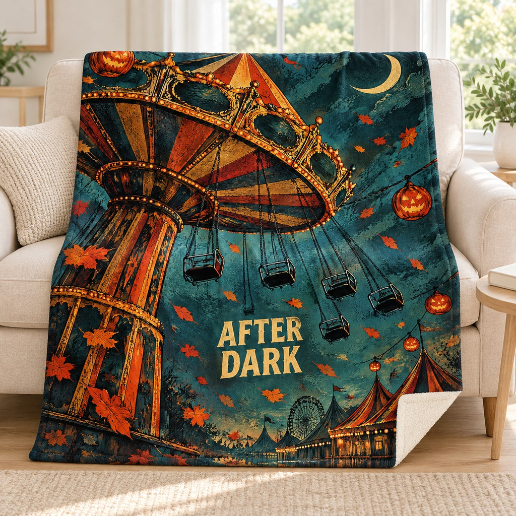 Swing After Dark blanket, on a sofa
