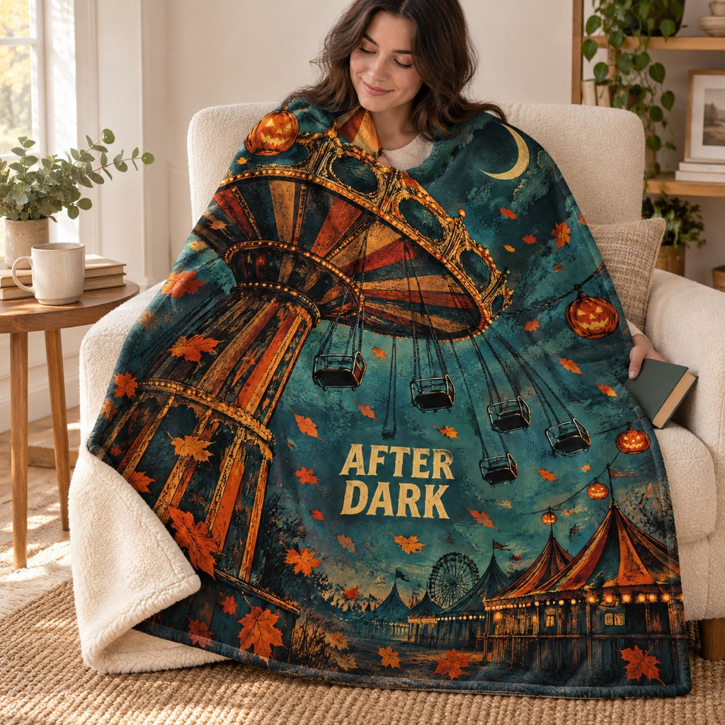 Swing After Dark blanket, wrapped around a reader