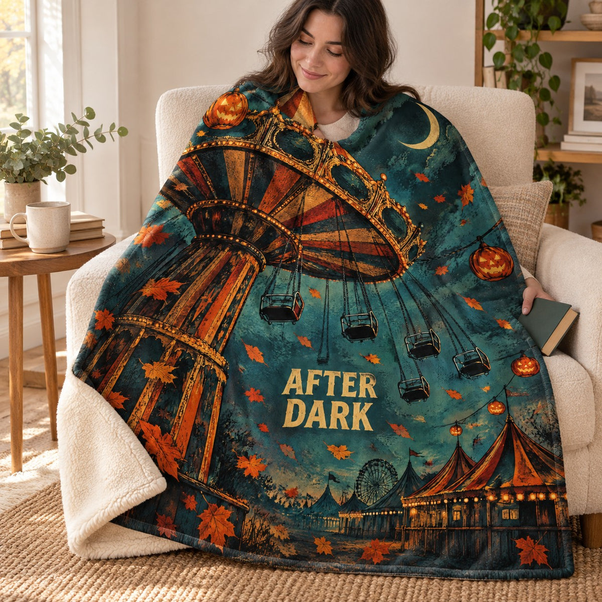 Swing After Dark blanket, wrapped around a reader