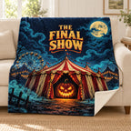 The Final Show blanket, on a sofa