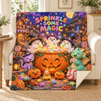 Sugar Star Festival blanket, on a sofa
