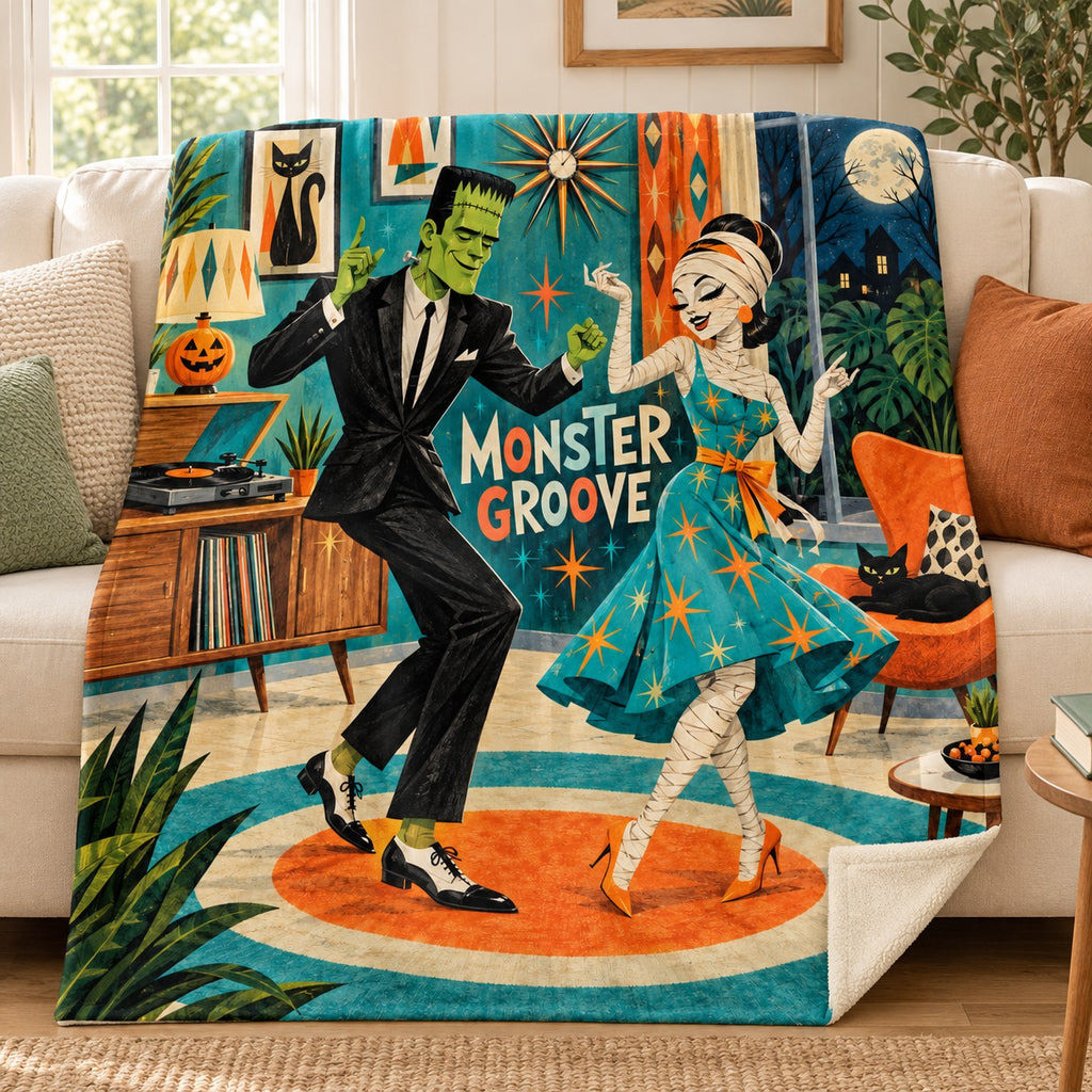 Monster Vinyl Social blanket, on a sofa
