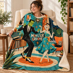 Monster Vinyl Social blanket, wrapped around a reader