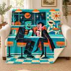Diner After Dark blanket, on a sofa
