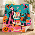 Creepy Cocktail Hour blanket, on a sofa