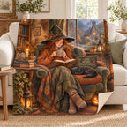 Rainy Window Reading blanket, on a sofa