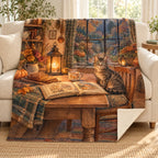 Kitchen Window Stories blanket, on a sofa