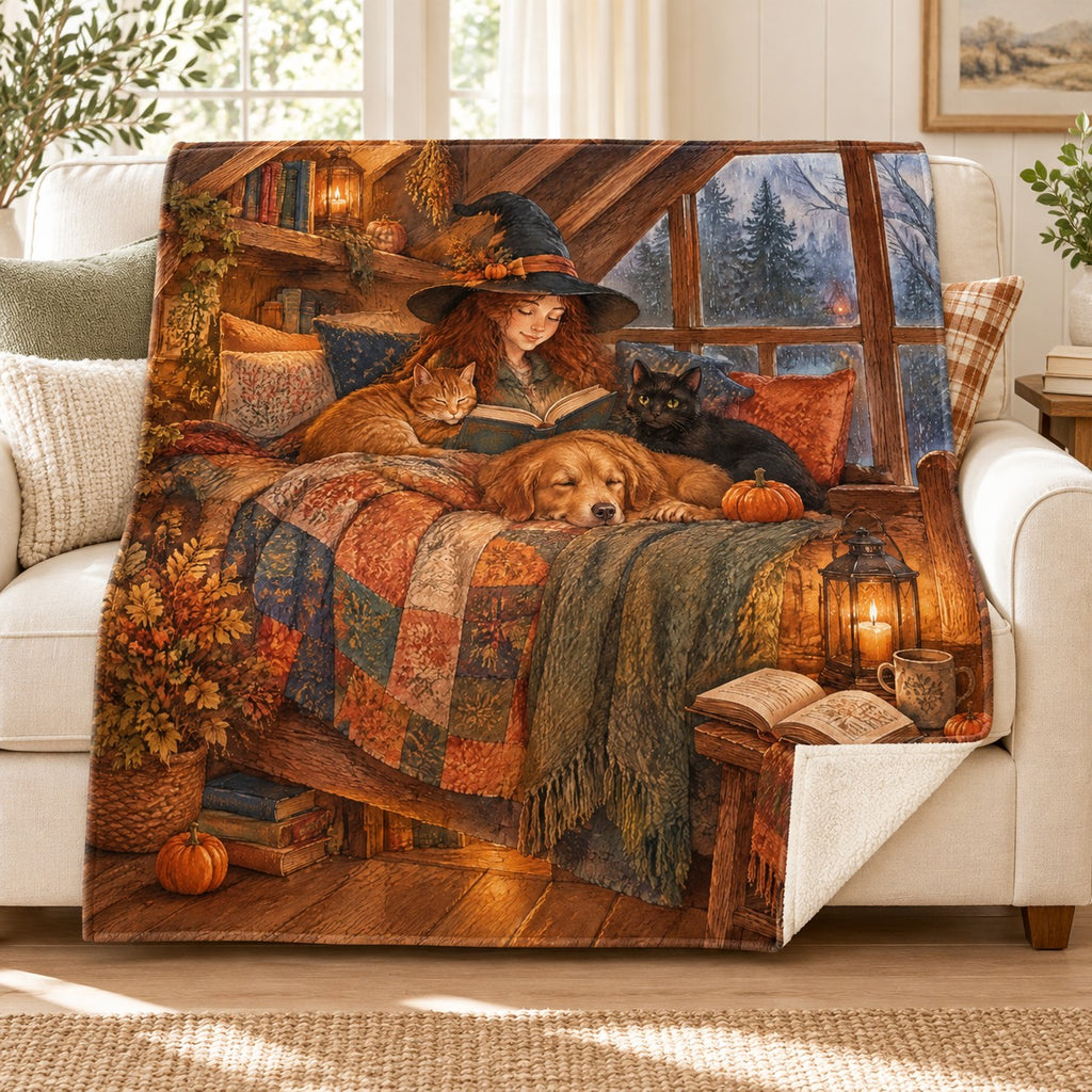 Cottage Loft Retreat blanket, on a sofa