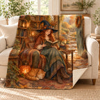 Library Garden Door blanket, on a sofa