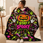 Pumpkin Bass Drop blanket, wrapped around a reader