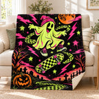 Ghost Skate Session blanket, on a sofa