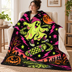 Ghost Skate Session blanket, wrapped around a reader