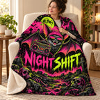 Bat Boombox Beat blanket, wrapped around a reader