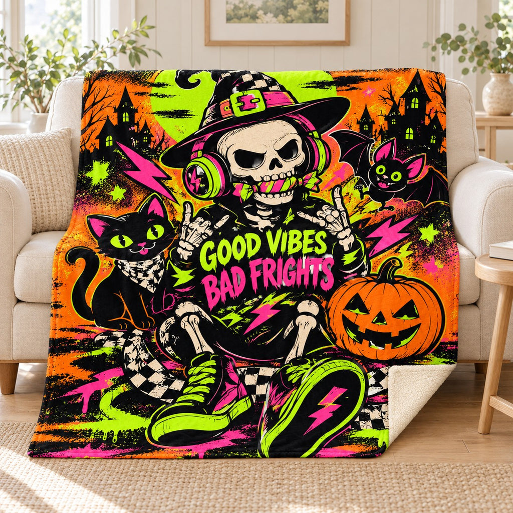 Skull Candy Static blanket, on a sofa