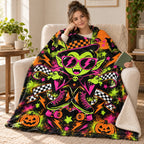 Vampire Roller Blast blanket, wrapped around a reader
