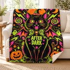 Midnight Cat Energy blanket, on a sofa