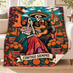 The Serenade blanket, on a sofa
