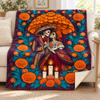 Umbrella of Petals blanket, on a sofa