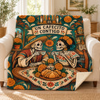 Cafecito Together blanket, on a sofa