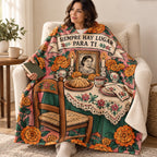 A Place for You blanket, wrapped around a reader