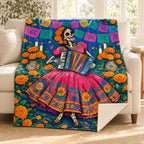 Accordion Joy blanket, on a sofa