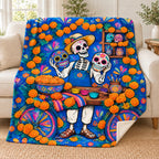 The Mask Maker blanket, on a sofa