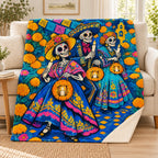 Procession of Light blanket, on a sofa