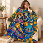 Procession of Light blanket, wrapped around a reader