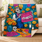 The Paper Artist blanket, on a sofa