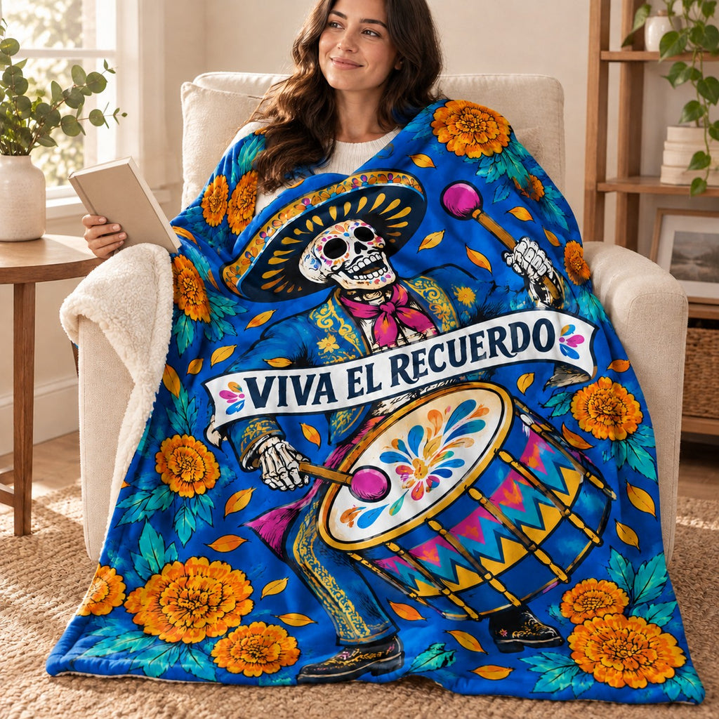 Celebration Drummer blanket, wrapped around a reader