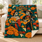 Petal Path blanket, on a sofa