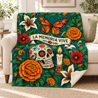 Wings of Memory blanket, on a sofa
