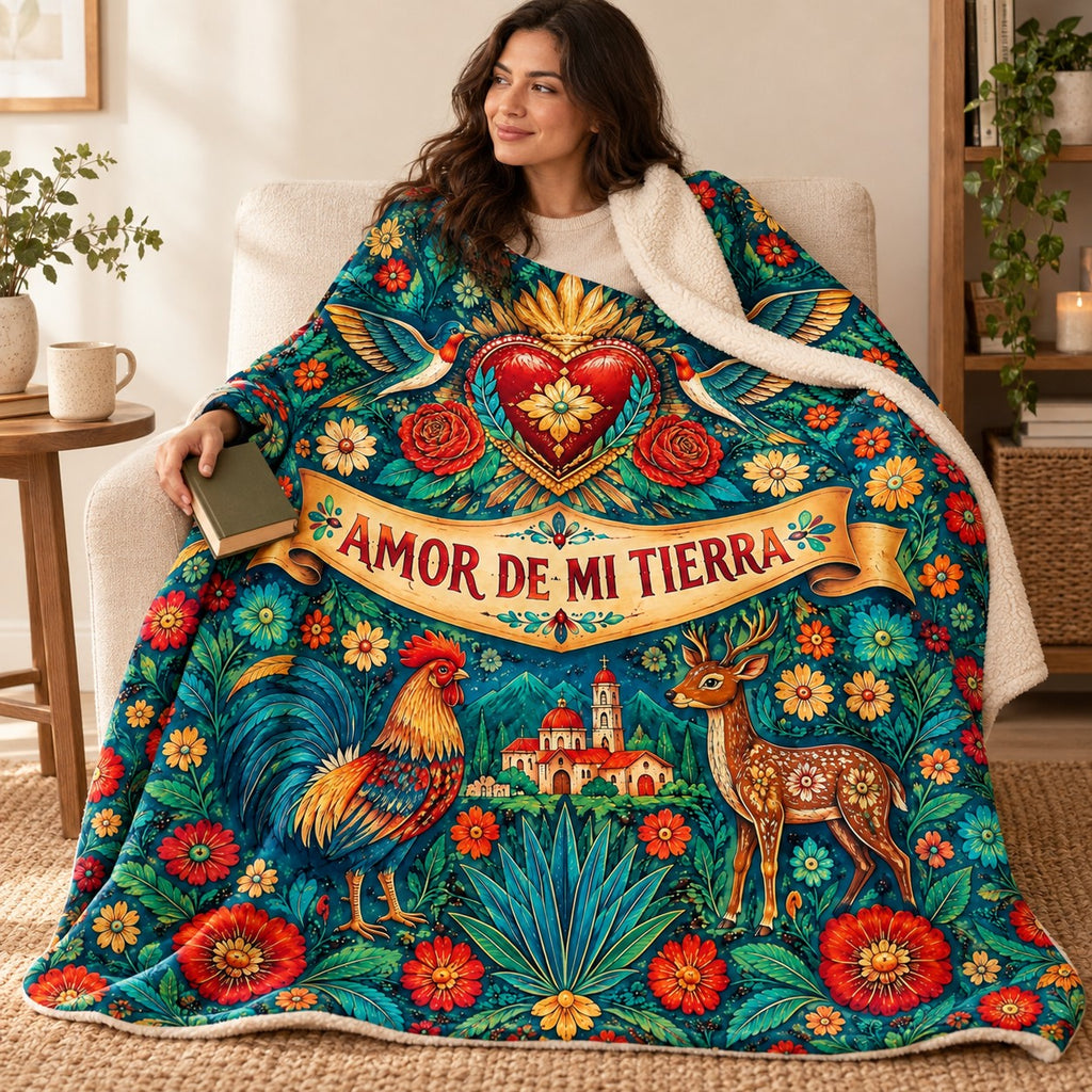 Corazon de hojalata blanket, wrapped around a reader