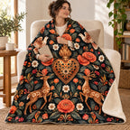 Rosas de cobre blanket, wrapped around a reader