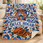 Cacao y canela blanket, on a sofa