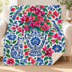Jarron de bugambilia blanket, on a sofa