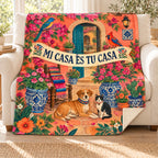 Patio de mi casa blanket, on a sofa