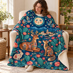 Luna sobre los nopales blanket, wrapped around a reader